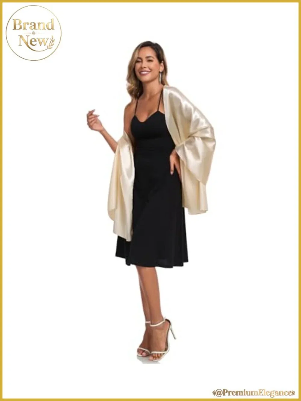 Satin Shawl Wrap for Evening Wedding Guest Lightweight
